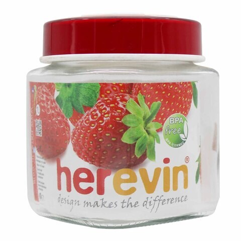 HEREVIN JAR SQUARE 1L PLASTIC LID