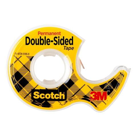 Scotch Double Side Tape in Dispenser 136. 1/2 x 250 in (12mm x 6.35m). 1 roll/dispenser