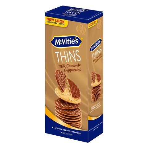 Buy Mcvities Digestive Chocolate Thins Cappuccino Milk 150g in Saudi Arabia