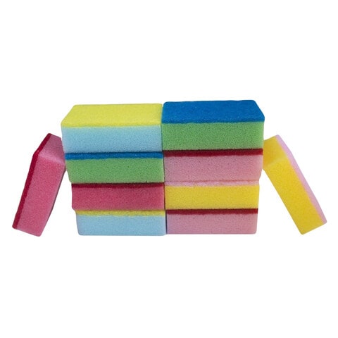 Oks Sponge Scourer Cleaning Multicolor Pad 40g x 10 Pieces