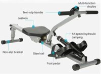 Rowing Machine Foldable, Rowing Machines For Home Use Indoor Rower Abdominal Fitness Equipment, 12 Resistance Adjustment, Lcd Display