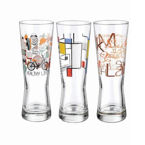 Decover Glass Cup Decorated - 3 Pieces