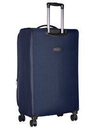 Eminent Unisex Soft Travel Bag Medium Luggage Trolley Polyester Lightweight Expandable 4 Double Spinner Wheeled Suitcase with 3 Digit TSA lock E788 Navy Blue