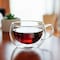 LIYING Double Wall Glass Teapot Set Combined With  Teapot 1 x 1200ml ,1 Candle Warmer ,  Coffee Mug  [4 x 200ml], Heat-resistant Stovetop Dishwasher Safe Teapot with Removable Filter ,Blooming and Loo