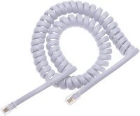 Telephone Handset Phone Extension Cord Curly Coil Line Cable Wire - WHITE (PACK OF 1)
