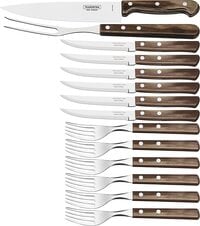 Tramontina 12 Pcs Barbecue Tableware Set Knife And Fork Set &amp;ndash; Churrasco Professional Chef Set Polywood Handles Impact Heat And Water Resistant