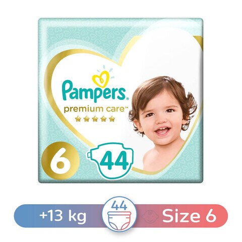 Buy Pampers Premium Care  Junior Diapers - Size 6 - 44 Diapers in Egypt