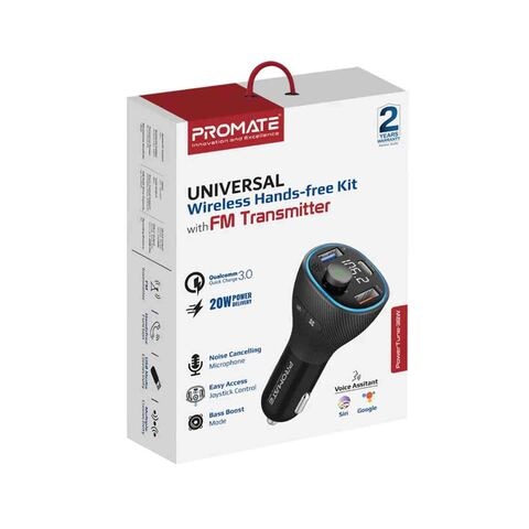Buy Promate Wireless FM Transmitter With Bluetooth V5.1 Online