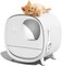 COOLBABY Smart Cat Litter Box,Deodorant and Spatter Proof,Pedal Channel,Fully Enclosed Drawer Cat Toilet,Intelligent Sensing Automatic Cleaning Taste,White