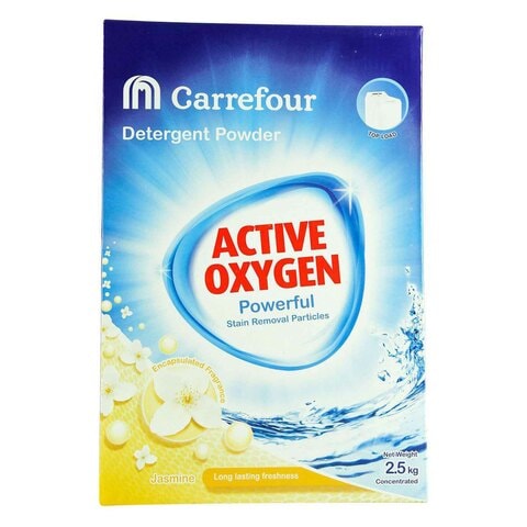 Carrefour Active Oxygen Powerful Top Load Jasmine Detergent Powder 2.5kg