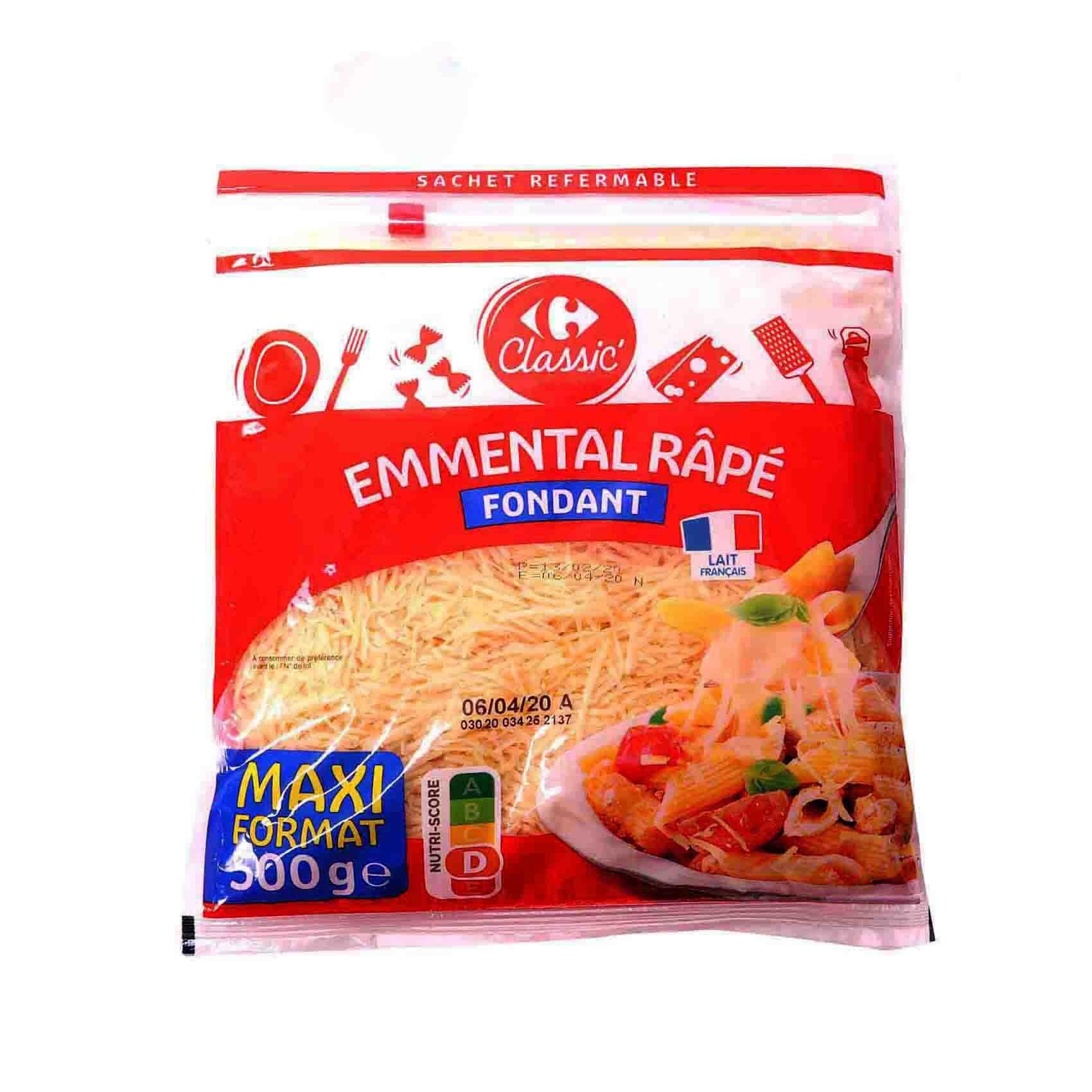 Buy Carrefour Emmental Shredded Cheese 500g