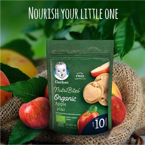 Gerber NutriBites Organic Apple Biscuits Beige 150g