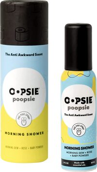 Aromar Oopsie Poopsie Pre-Poo Toilet Spray, Discreet &amp; Portable Original Odor Deodorizer Scents. 2Oz Bottle - Morning Shower