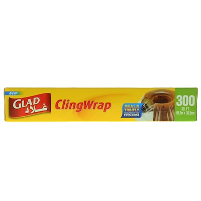 Glad Cling Wrap 200 Sq Ft Lot of 2 - 200 Sq Ft = 400 Sq Feet