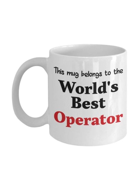 muGGyz Year 2020 Celebration Printed Ceramic Coffee Mug White/Yellow