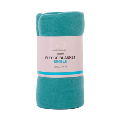 LA Collection Home Fleece Blanket Single 130gsm 127x152cm Teal