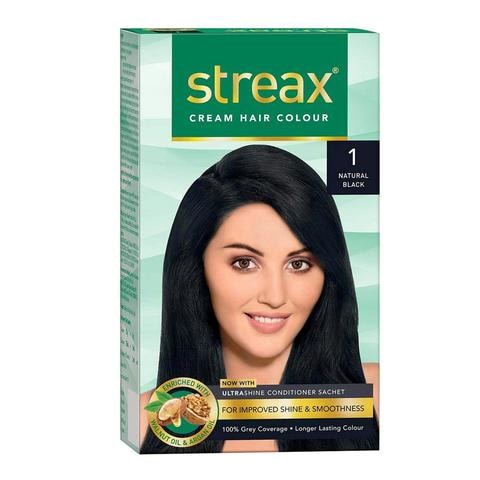 Streax Cream Hair Colour 1 Natural Black 45ml