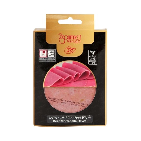 Gourmet Beef Mortadella with Olives Slices 250g