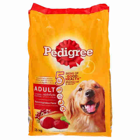 Pedigree Beef &amp; Vegetable Flavour Adult Dog Food 1.5Kg