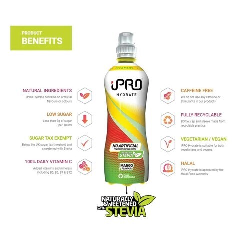 iPro Hydrate Mango Flavoured Energy Drink 500ml