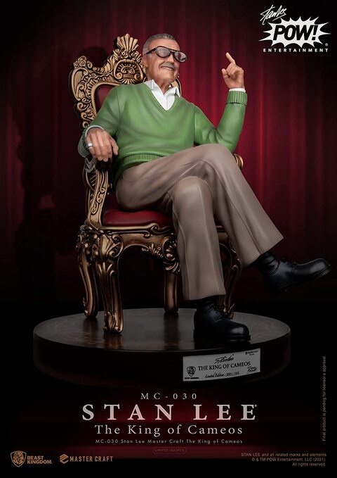 Beast Kingdom Stan Lee Statue The King of Cameos Master Craft 33cm Collectible Figure Limited Edition
