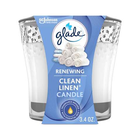 Glade Candle Clean Linen 3.4 Oz