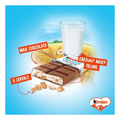 Kinder Chocolate with Cereals Milk Chocolate Bar With Milky Filling and Cereals 23.5g