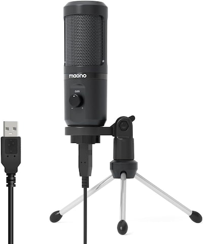 USB Gaming Microphone, MAONO PC Computer Condenser Mic with Gain