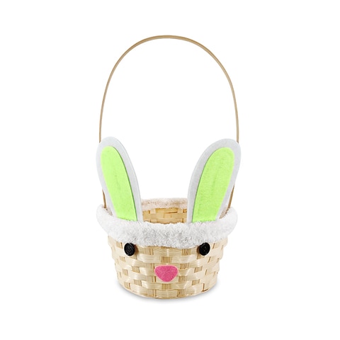 Easter Bamboo Bunny Basket 23cm Assorted