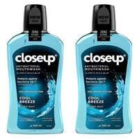 Closeup Cool Breeze Antibacterial Mouthwash Blue 500ml Pack of 2