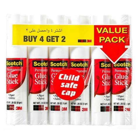 3M Scotch Glue Stick Value Pack (4+2)