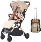 اشتري Kidsland Tianrui Baby Stroller Light Weight Foldable Kids Pram Portable Stroller, Suitable For From 6 Months To 4 Years Old，Easy To Carry (Beige) في الامارات