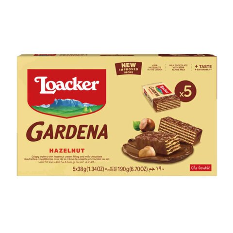 Loacker Gardena Hazelnut Wafers 38g Pack of 5