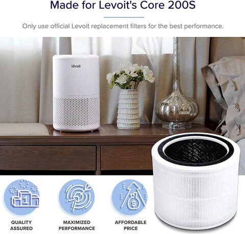 Buy Levoit Core 200S True HEPA 3-Stage Original Replacement Filter, Core  200S-Rf, White Online - Shop Electronics & Appliances on Carrefour UAE