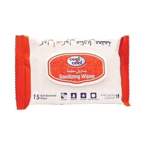 Cool And Cool Sanitizing Wet Wipes 15 count