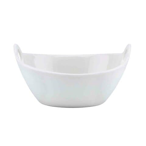 Shallow Porcelain Serving Bowl White 12x10x4.7cm