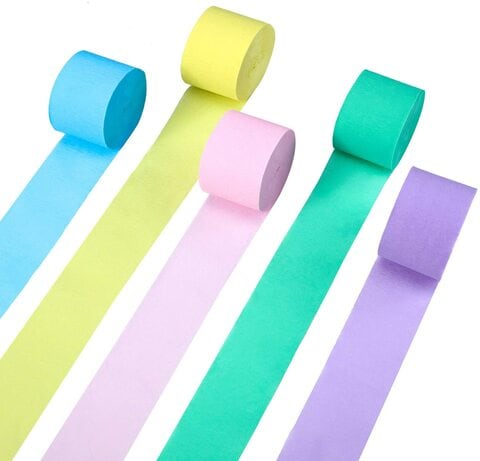 Buy Party Time 5 Rolls Pastel Party Crepe Paper Streamers Colorful Rainbow Party Crepe Paper Hanging Decorations For Birthday Wedding Festival Party Supplies Online Shop Stationery School Supplies On Carrefour Uae