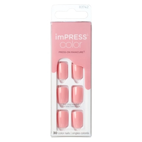 Kiss Impress Colour Press-On Manicure False Nails KIMC003C Pretty Pink