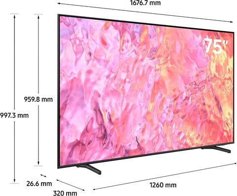 Samsung 2023 Smart TV, 75 Inch, QLED, Q60C, QA75Q60CAUXZN, Titan Gray (Quantum Dot, HDR10+, AirSlim, Smart Hub)
