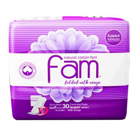 Fam Sanitary Pads Maxi Folded with Wings Super 30 pads