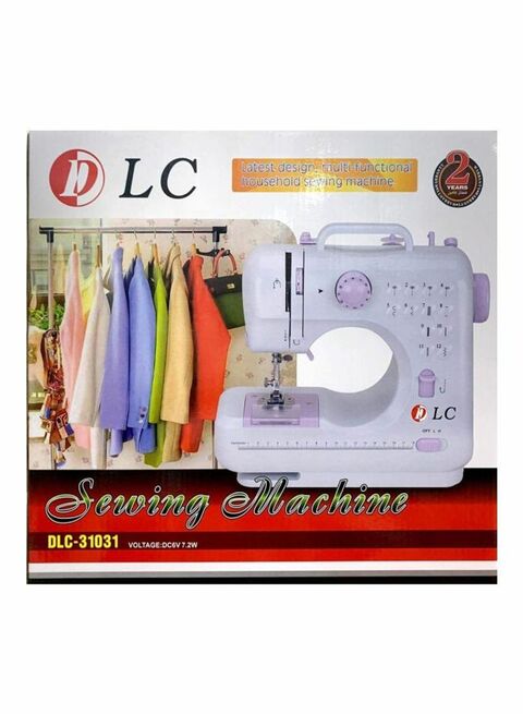 DLC Electric Sewing Machine - 7.2 Watt - White and Purple - ميساكي