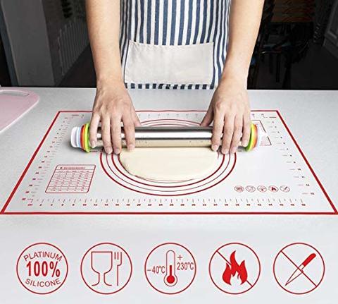 SKY-TOUCH 60x40CM Non-Stick Silicone Baking Mat Kneading Pad Sheet Glass Fiber Rolling Dough Large Size for Cake Macaron Kitchen Tools
