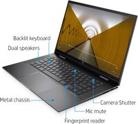 HP Envy x360 2-in-1 Convertible Business Laptop, 15.6&rdquo; FHD Touchscreen, AMD Ryzen 5 5500U Up To 4.0GHz, Windows 11 Pro, 32GB RAM 512GB SSD, Fingerprint Reader, Backlit Keyboard, 32GB Tela USB Card