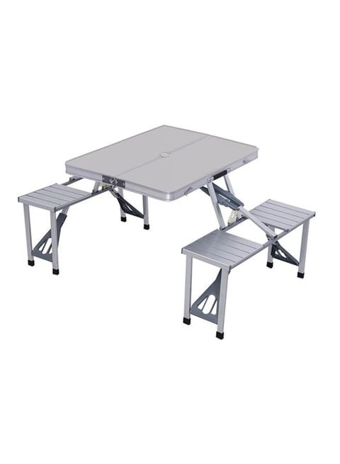 Folding table with store seats