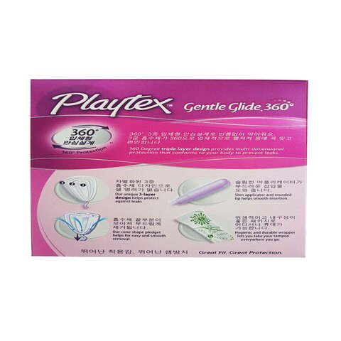 Playtex Gentle Glide 360 Super Regular Tampon With Applicator White 18 count