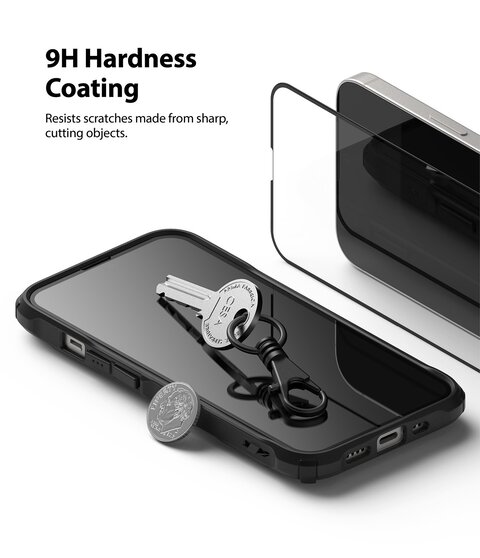 Ringke Compatible with Apple iPhone 13 Mini Tempered Glass Screen Protector Invisible Defender Full Coverage Case Friendly [ Deisgned Screen Guard for iPhone 13 Mini ] - Black