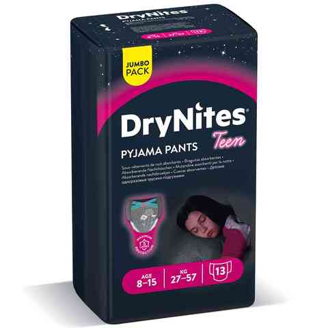 Buy Huggies DryNites Pyjama Pants 8-15 Years Bed Wetting Diaper Girl 27-57  kg Jumbo Pack 13 Pants Online - Shop Baby Products on Carrefour UAE
