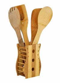 Delcasa 5-Piece Bamboo Kitchen Tools Brown 30X6X8Cm