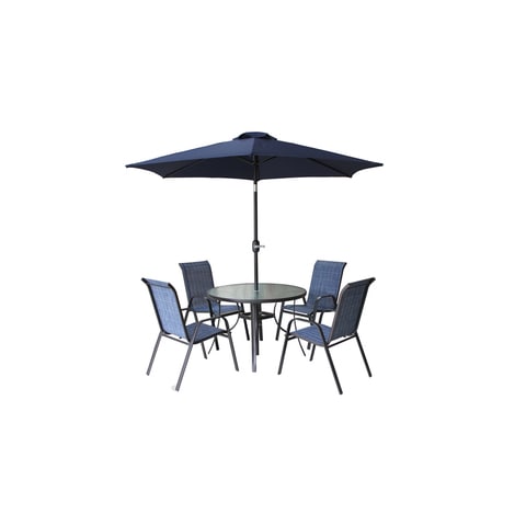 Procamp - Large Steel Round 6 Piece Patio Set, Designed For All Weather Use