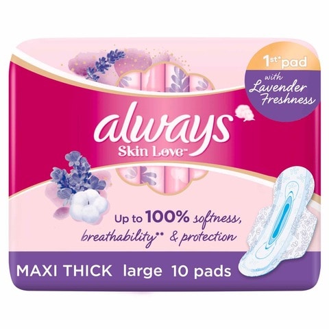 Always Skin Love Pads Lavender Freshness Thick Large 24 Pads price